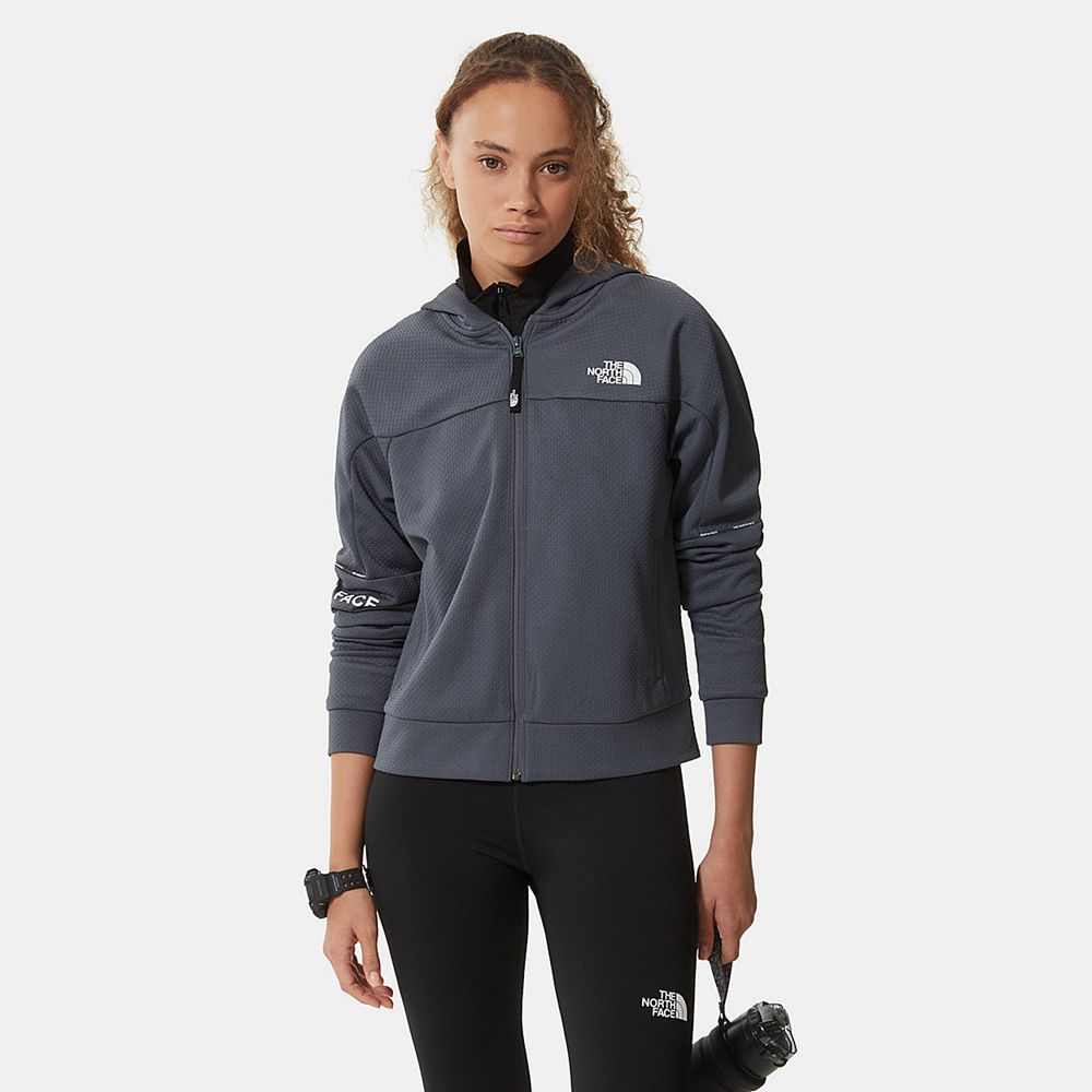 The North Face Hoodie Womens Australia - The North Face Mountain Athletics Zip-Up Grey Running & Tra